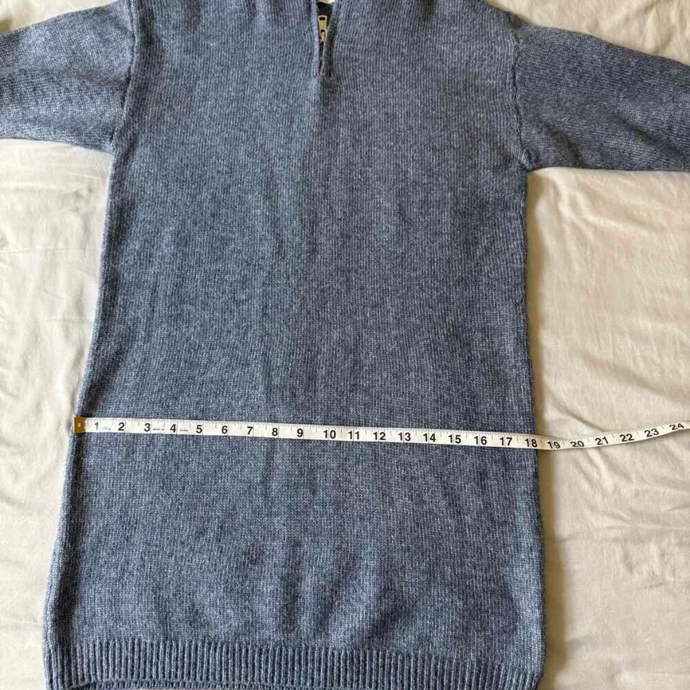NWT All in Favor Sweater Dress gray-blue, high collar with zipper, size XS - Picture 12 of 16